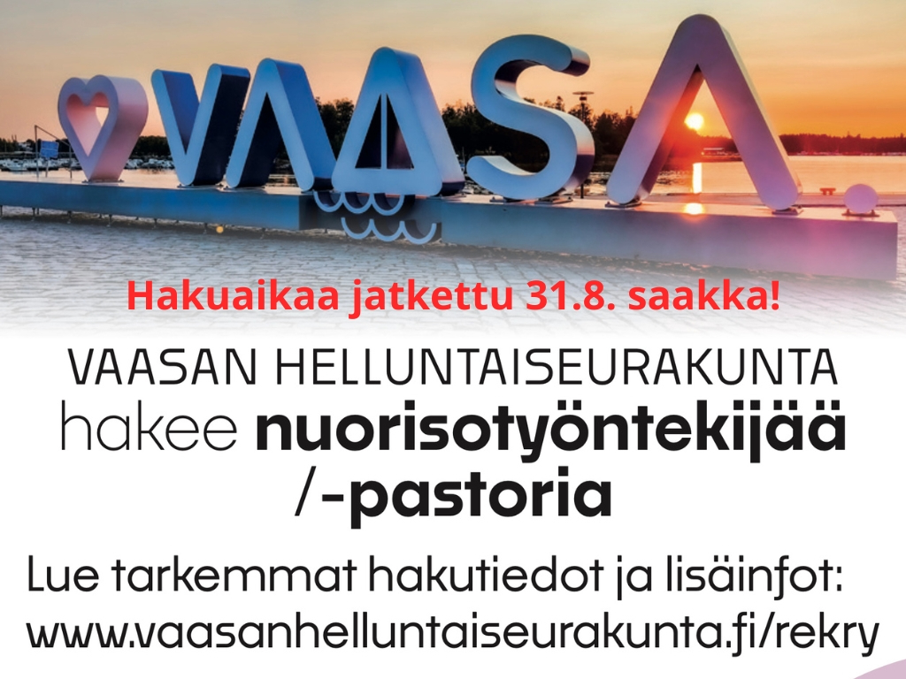 Nuoristotyöntekijän rekry_Hakuaikaa jatkettu 31.8. saakka